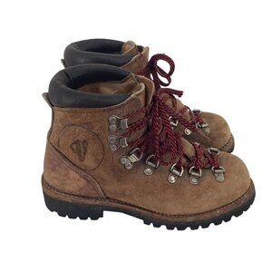 Vintage Vasque Mens Brown Leather Mountaineering Boots Hike Climb US Size 5
